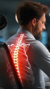 A Dynamic Visualization of Spinal Health: The Importance of Posture and Ergonomics in the Modern Workplace Revealed in Two Captivating Frames