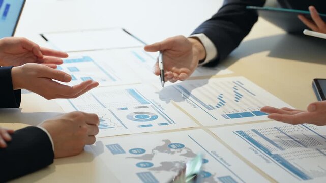 A group of business people having a meeting in the office