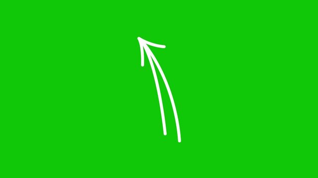 Animated white curved arrow direction pointer 