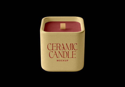 Ceramic Candle Mockup &ndash; Isolated Packaging Branding Presentation (PSD)