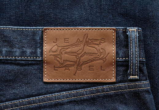 Jeans Label Mockup &ndash; Debossed Branding Presentation (PSD)