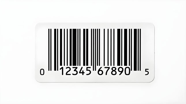 Barcode with numeric sequence on white background