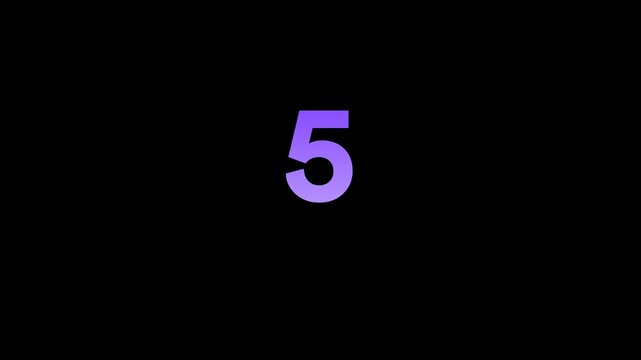 Countdown 10 to 0 Animation with Alpha Channel Transparent Background 4K