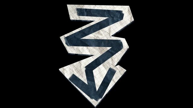 Retro Style Pointer Illustration with Vintage Direction and Emphasis Design Aesthetic zigzag down arrow