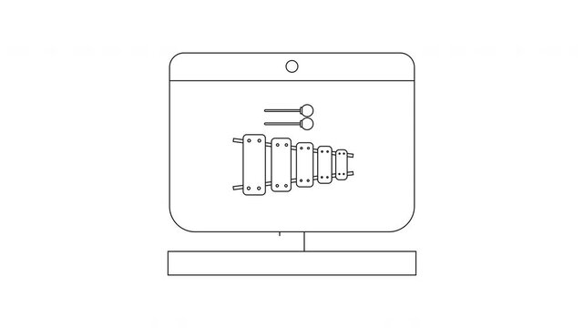 Digital Xylophone Icon on Computer Screen.