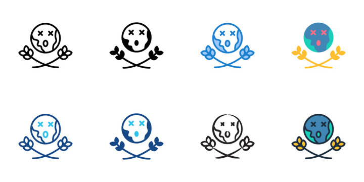 Allergy info icons set multiple style collection. Editable stroke 
