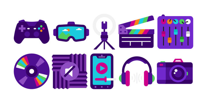 Digital Media Content Creation Icons