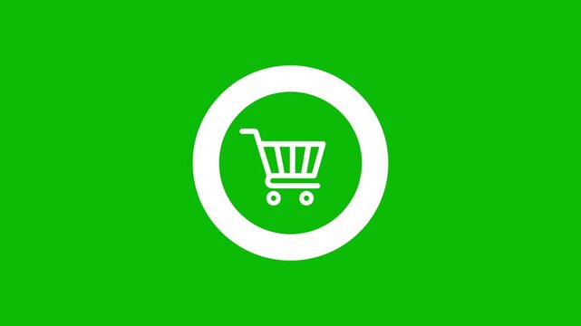 Shopping cart icon inside circular button animation