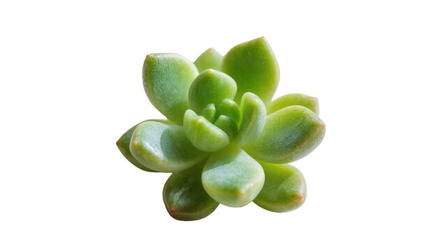 Vibrant green succulent plant with plump fleshy leaves, isolated on transparent background
