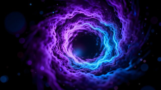 Colorful glowing tunnel in space