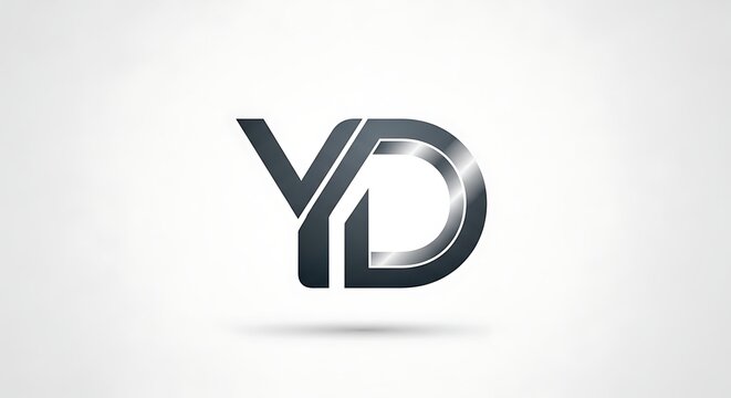 Modern yd lettermark logo design on white background for branding