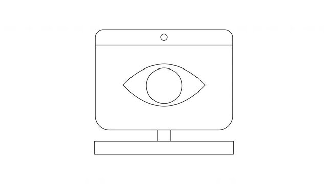Computer Monitor Displaying an Eye Icon.