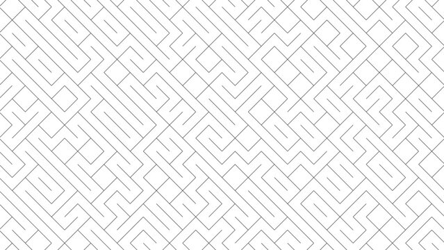 Seamless geometric labyrinth maze outline pattern