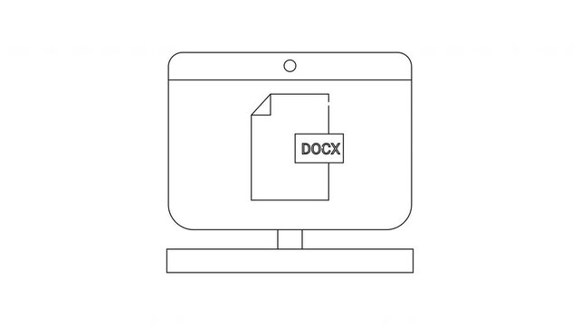Computer Screen Displaying a DOCX File Icon.
