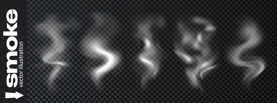 Steam png coffee for food effect smoke and hot white tea. Vector fog light for cloud smog black and aroma design texture. Effect steam pollution for food drink mug and mist water vapor.