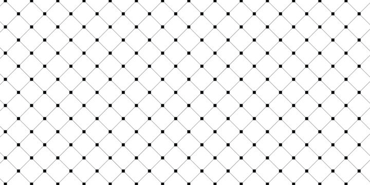 Seamless geometric grid pattern with dots and diagonal lines