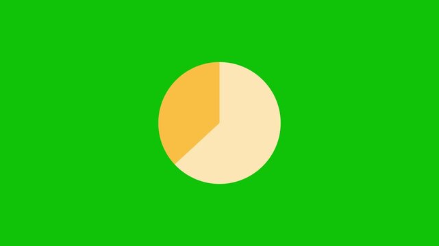 Animated yellow pie chart data visualization 