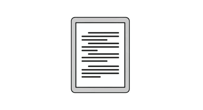 Digital tablet with document on screen