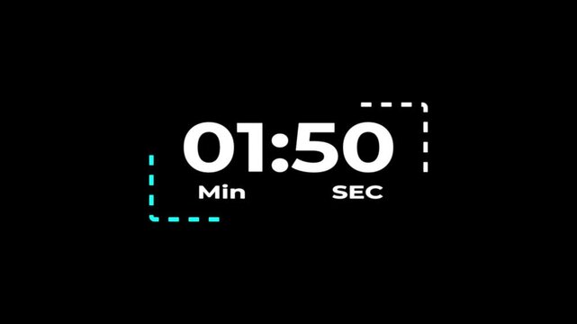 Digital clock 2 minute timer countdown. Countdown timer animation