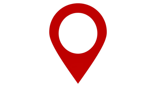 Red map pin icon isolated on transparent background