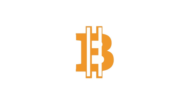 Golden Bitcoin logo symbol vector illustration