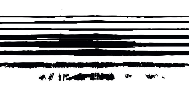 Abstract grunge background featuring a black ink splat with a dirty paint brush stroke texture and a messy vintage frame border vector element
