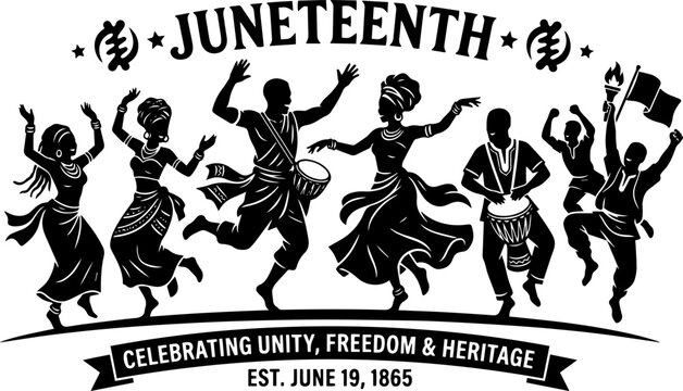 Juneteenth African heritage silhouette.