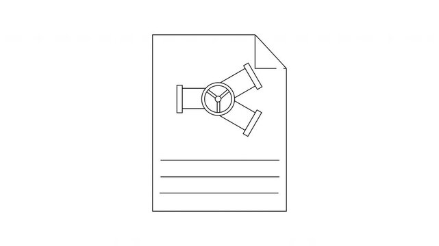 Abstract Line Art of a Secure Document with a Lock Mechanism.