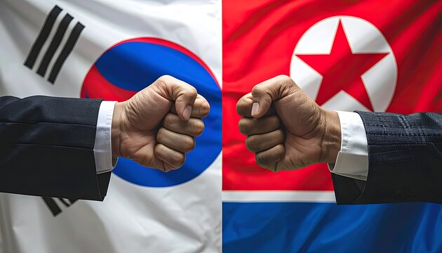 North and South Korea Fist Bump.