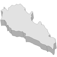 Fototapeta premium 3D map dimension - continent Asia country Lebanon