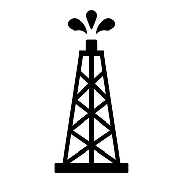 Minimalist oil and gas icon in black and white. Clean vector symbol representing energy and petroleum industry for UI, infographics and industrial design.