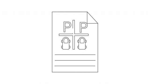 Parking Lot Diagram with Cars and P Signs.