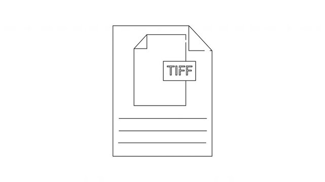 Simple Line Art Icon Representing a TIFF File Document.