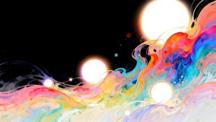 Abstract colorful swirling patterns