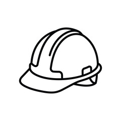 Fototapeta premium Safety hard hat icon construction helmet line art vector illustration