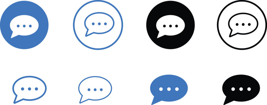 Various chat and speech bubble icons with different colors and shapes