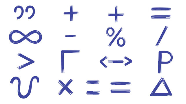 Mathematical Symbols Illustration: A collection of various mathematical symbols and signs. The image showcases the fundamental elements of mathematics