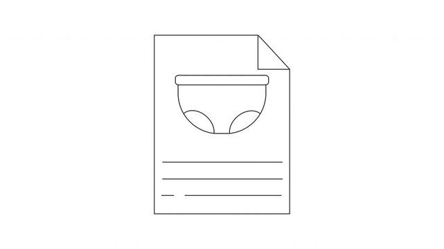 Simple Line Drawing of Underwear on a Document Page.