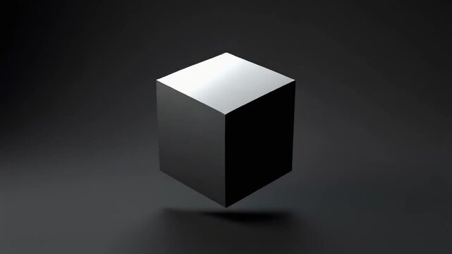 rotating metal cube 3d animation