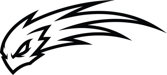 Dynamic abstract fast-moving comet or sharp bird head graphic vector illustration © Pixel Box