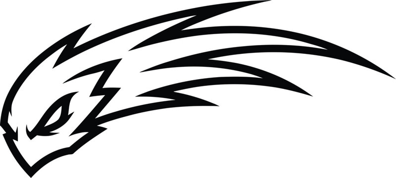 Dynamic abstract fast-moving comet or sharp bird head graphic vector illustration