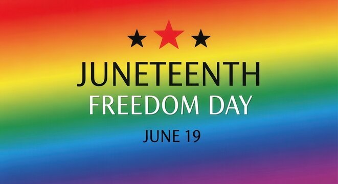 Celebrating juneteenth freedom day on june 19th with pride colors