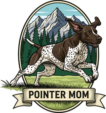 Pointer Mom German Shorthaired Pointer Hunting Dog Lover Graphic