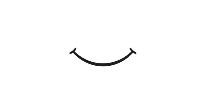 A simple black curved line smiling.