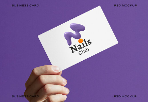 Hand Holding Business Card Mockup PSD
