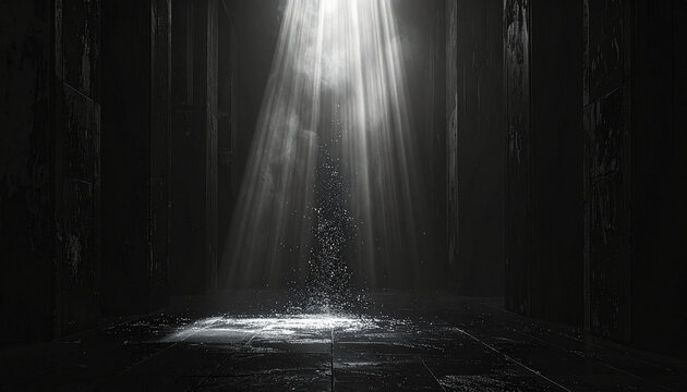 Dramatic light beam abstract