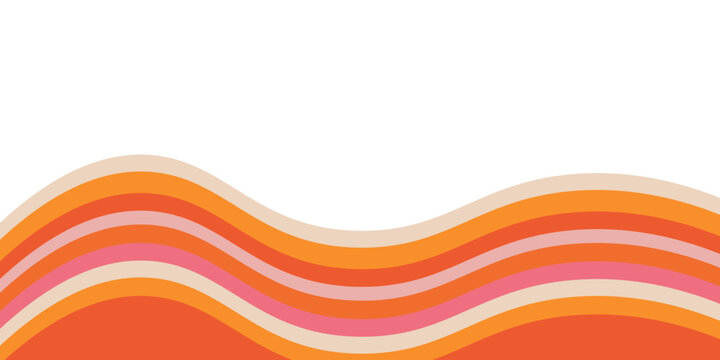 Retro Orange Wavy Abstract Background