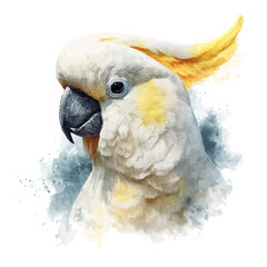 watercolor of Cockatoo, vector, isolated on a white background. © F-ART