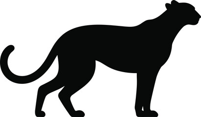 Elegant Panther Silhouette Showcasing Strength and Grace in Wildlife Artwork © Mominul