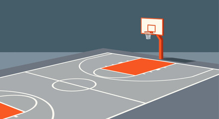 Basketball Court Hoop Outdoor Sports Game Playground Court © Setiyawan